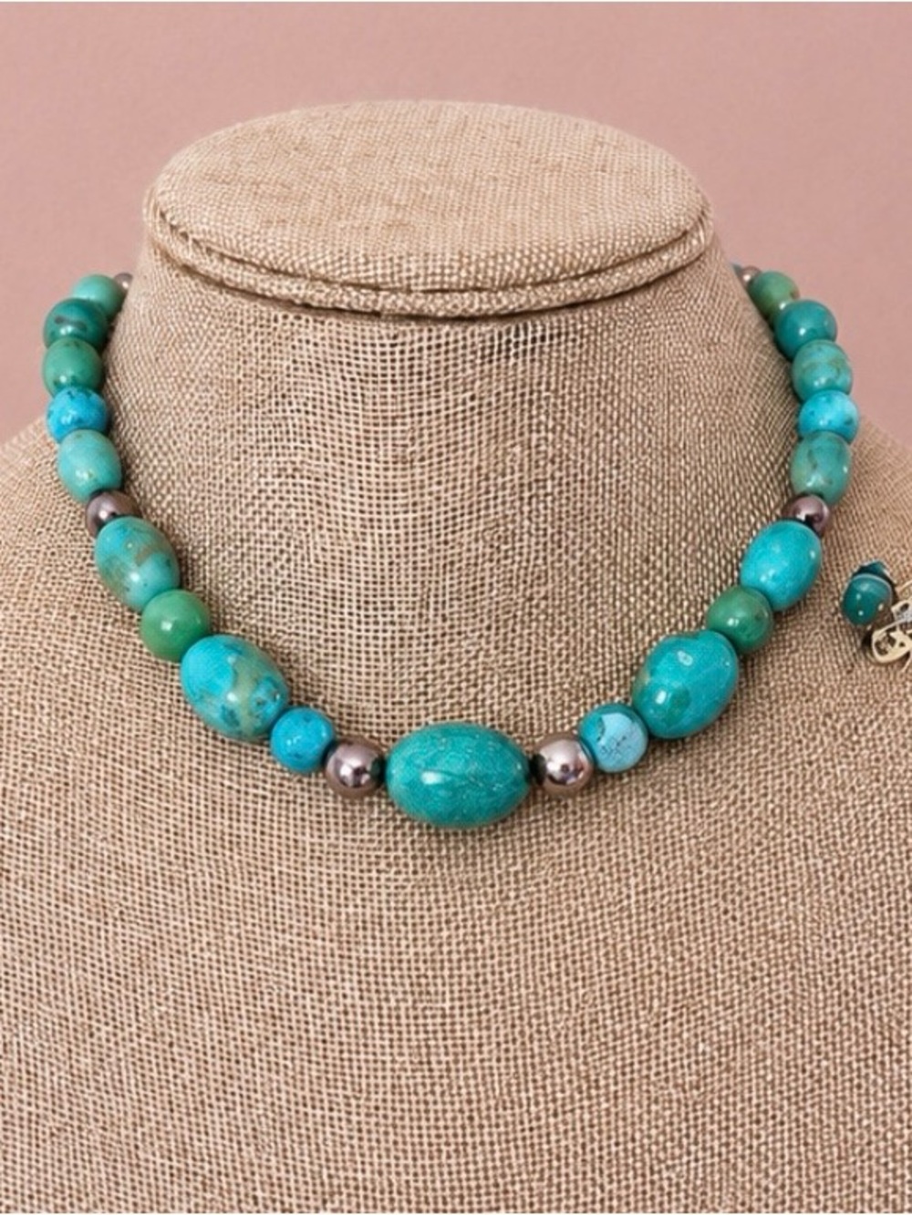 Carolyn Pollack Genuine Turquoise Sterling Silver 925 Ball Necklace